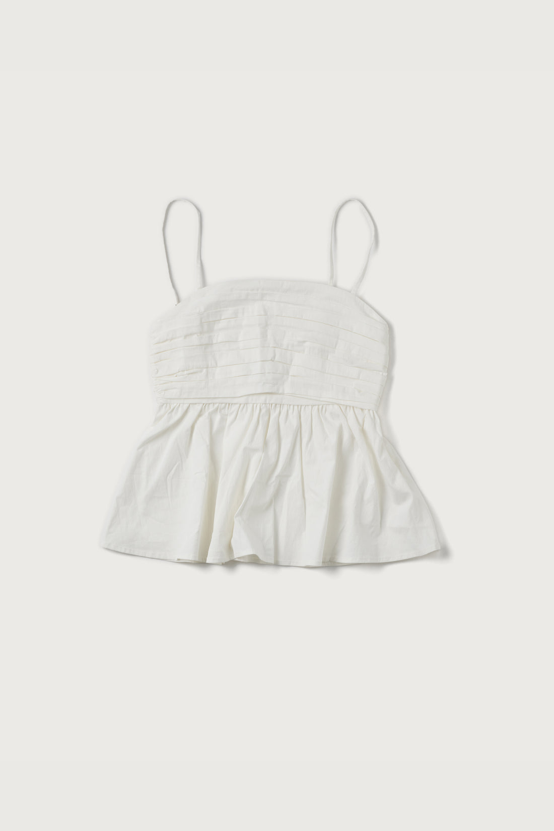 Cotton Ruched Top + White - Little Puffy