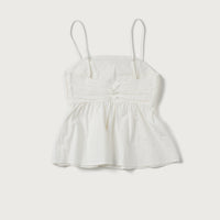 Cotton Ruched Top + White - Little Puffy