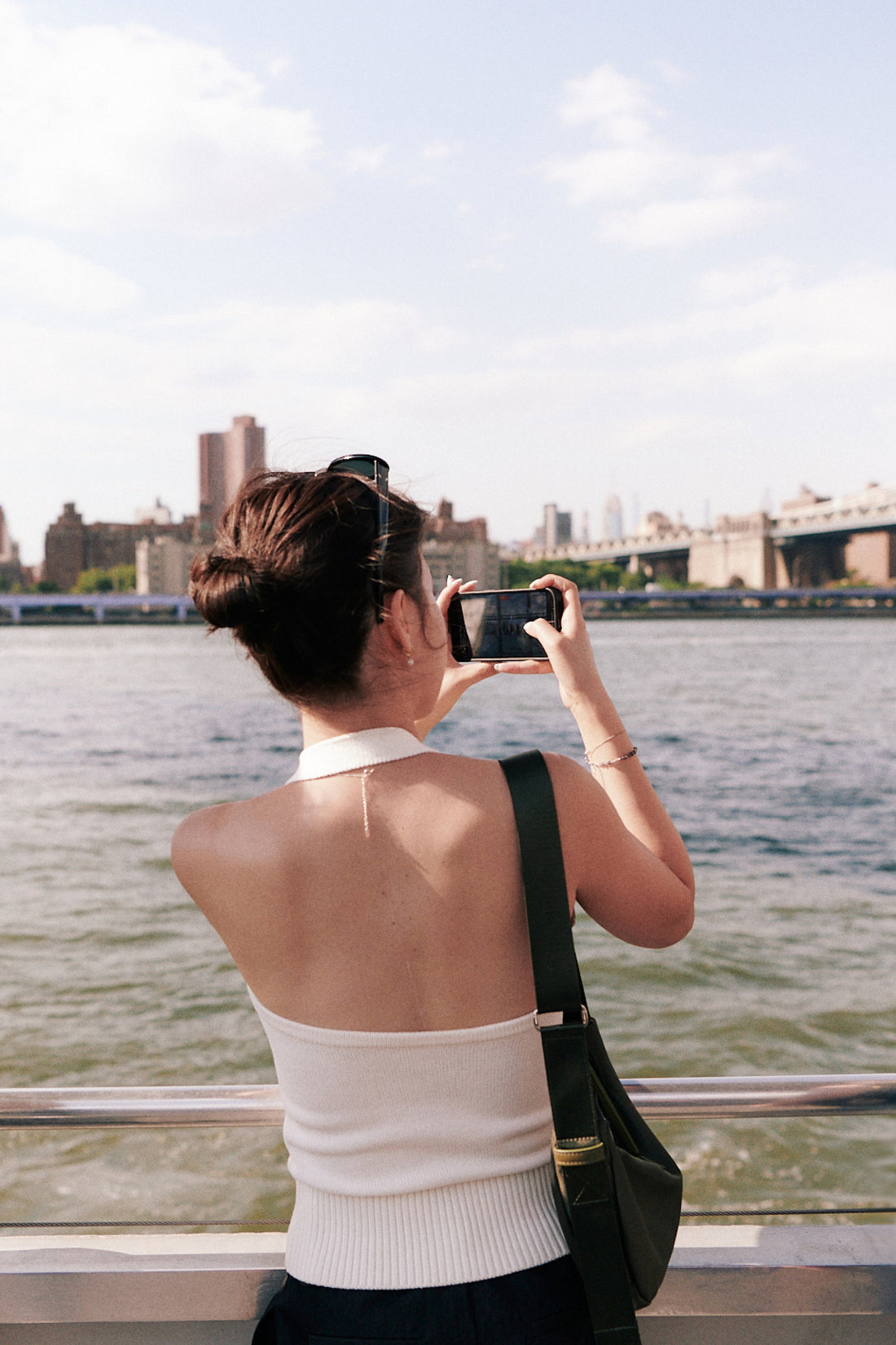 Jade Halter Knit Top + White