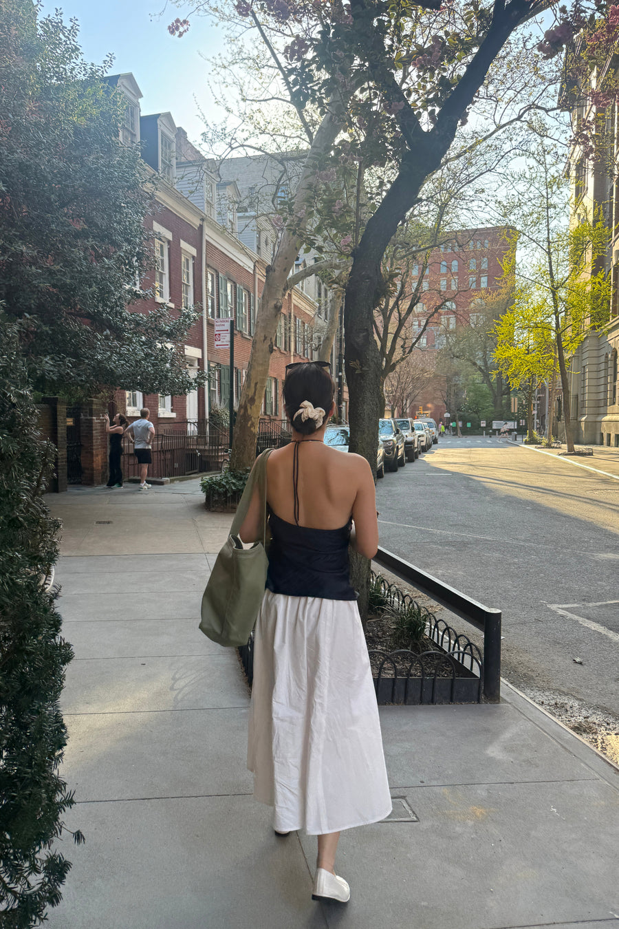 Satin Halter Top + Navy - Little Puffy