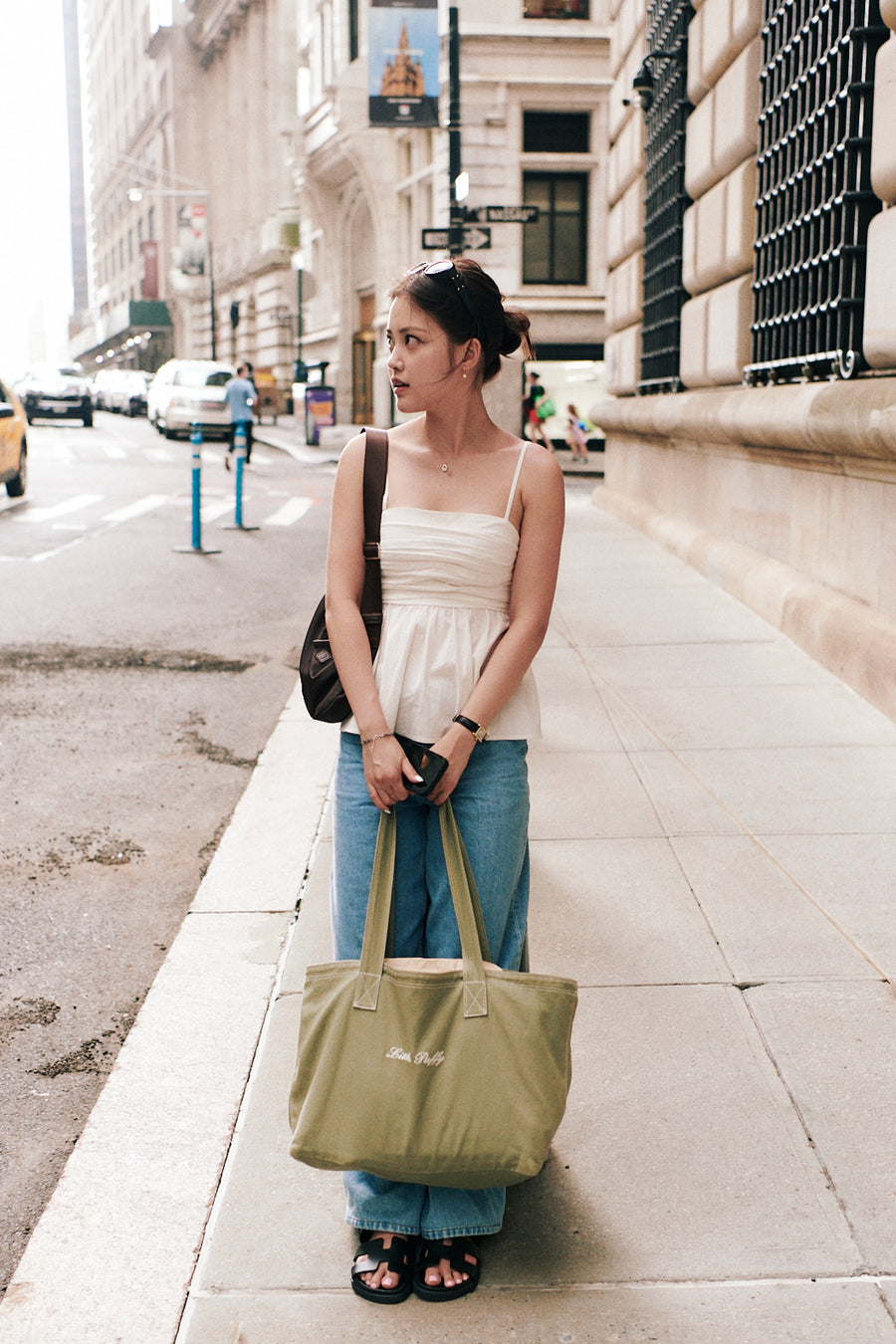 Flora Cotton Ruched Top + White